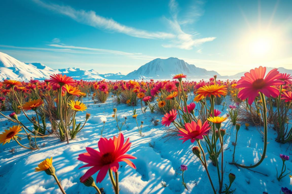 Flowers blooming in Antarctica