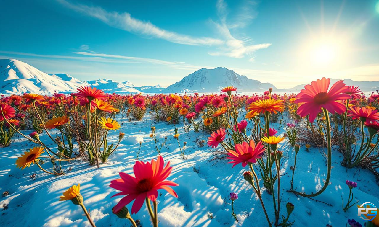 Flowers blooming in Antarctica